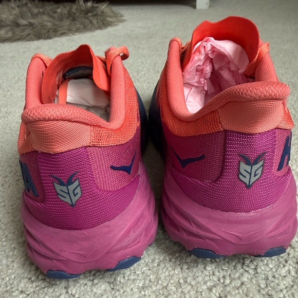 Hoka One Sneakers - Coral and Navy - Picture 3 of 6